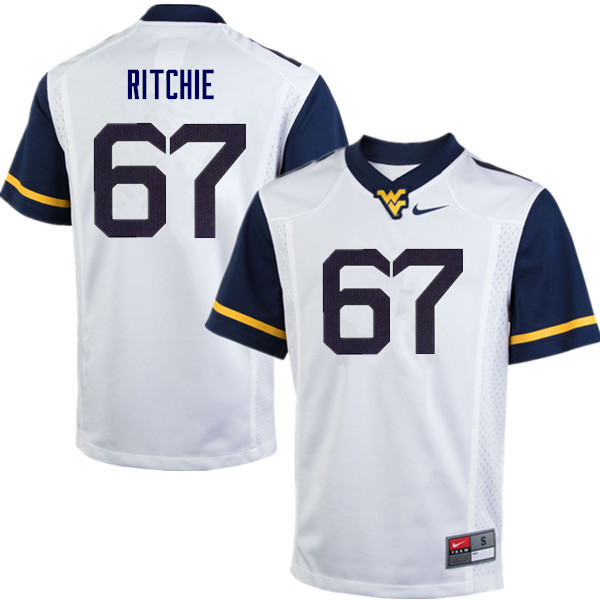 NCAA Men's Josh Ritchie West Virginia Mountaineers White #67 Nike Stitched Football College Authentic Jersey RB23I44HI